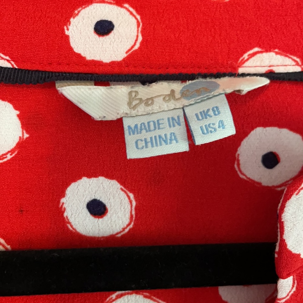 Boden Red Polka-dot Shirtdress - Picture 3 of 6